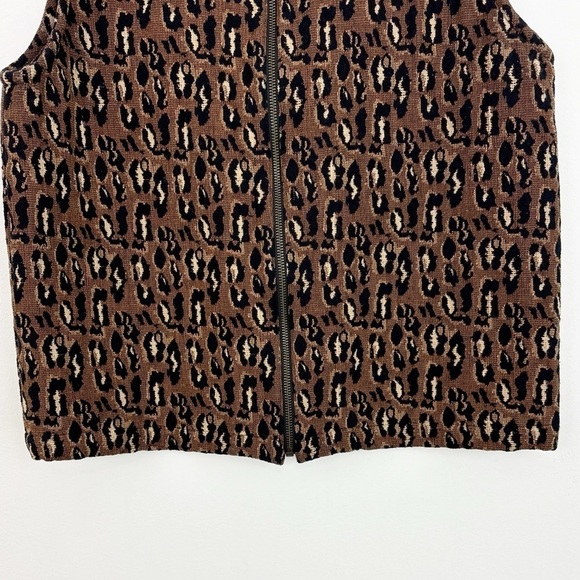 Vintage Chico’s Design Cheetah Animal Print Tapestry Vest Size 1 / US 8 - Picture 5 of 16